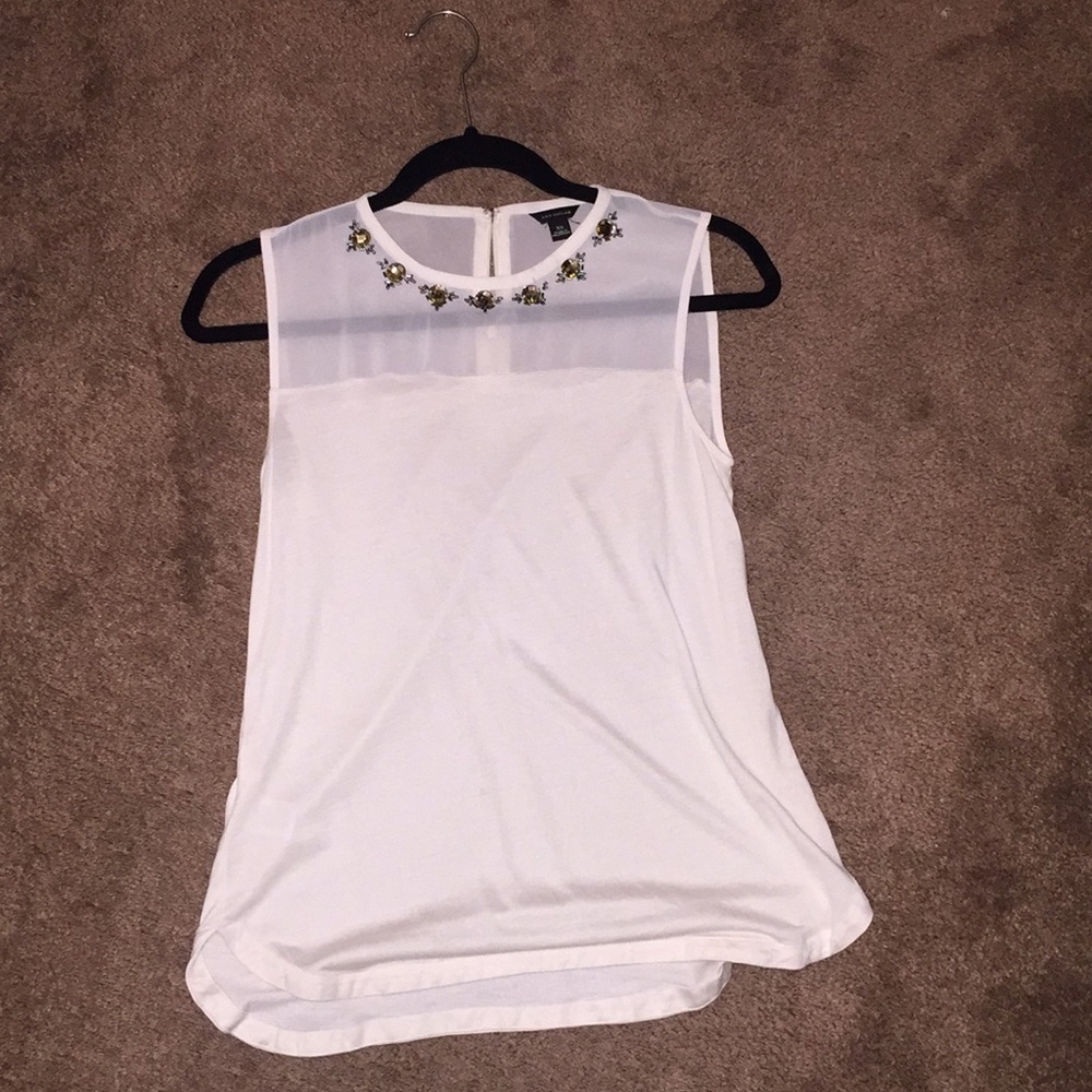 Ann Taylor sleeveless top with front decoration
